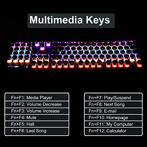 Camiysn Typewriter Style Mechanical Gaming Keyboard