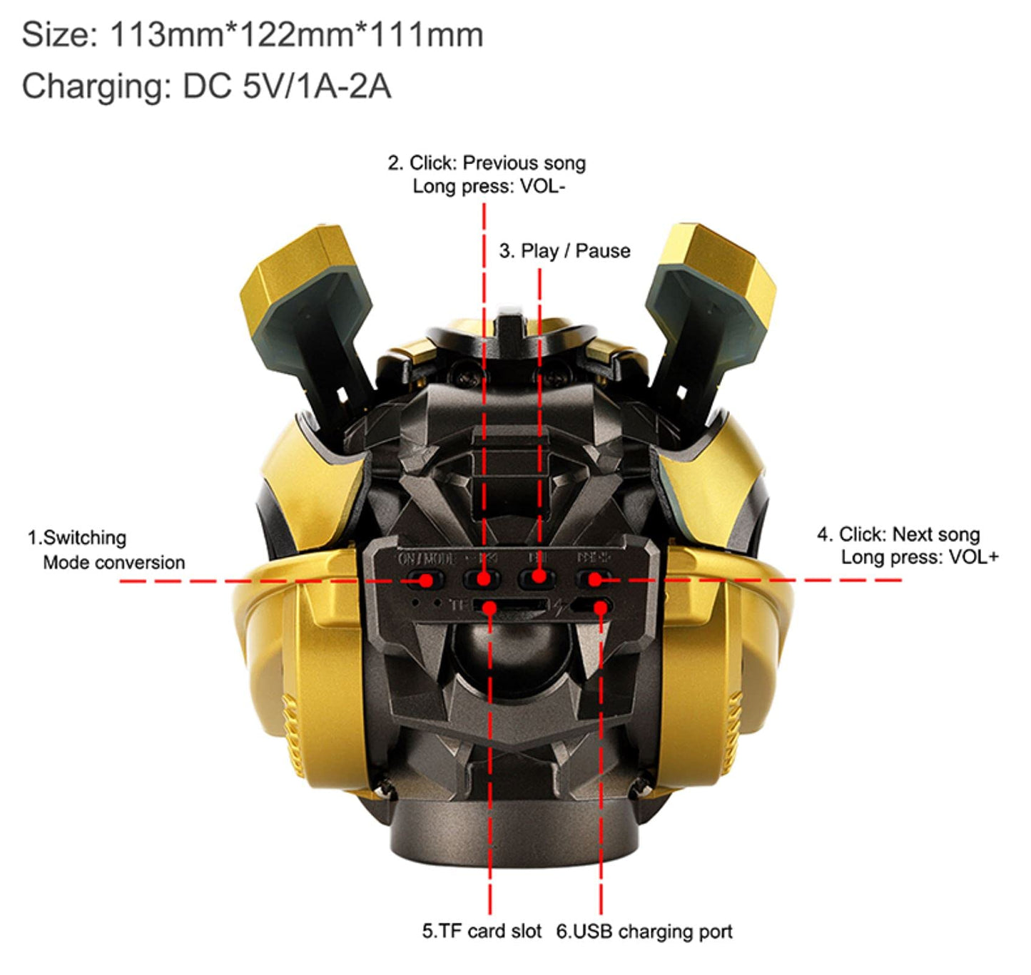 Bumblebee Helmet Portable Speaker