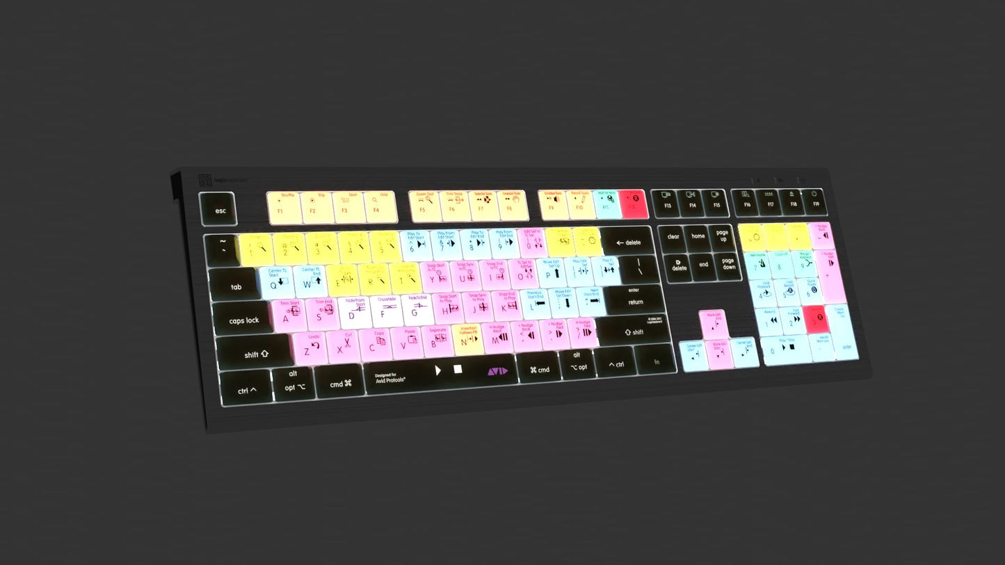 Logickeyboard 'Titan' Wireless Backlit For Video Editor