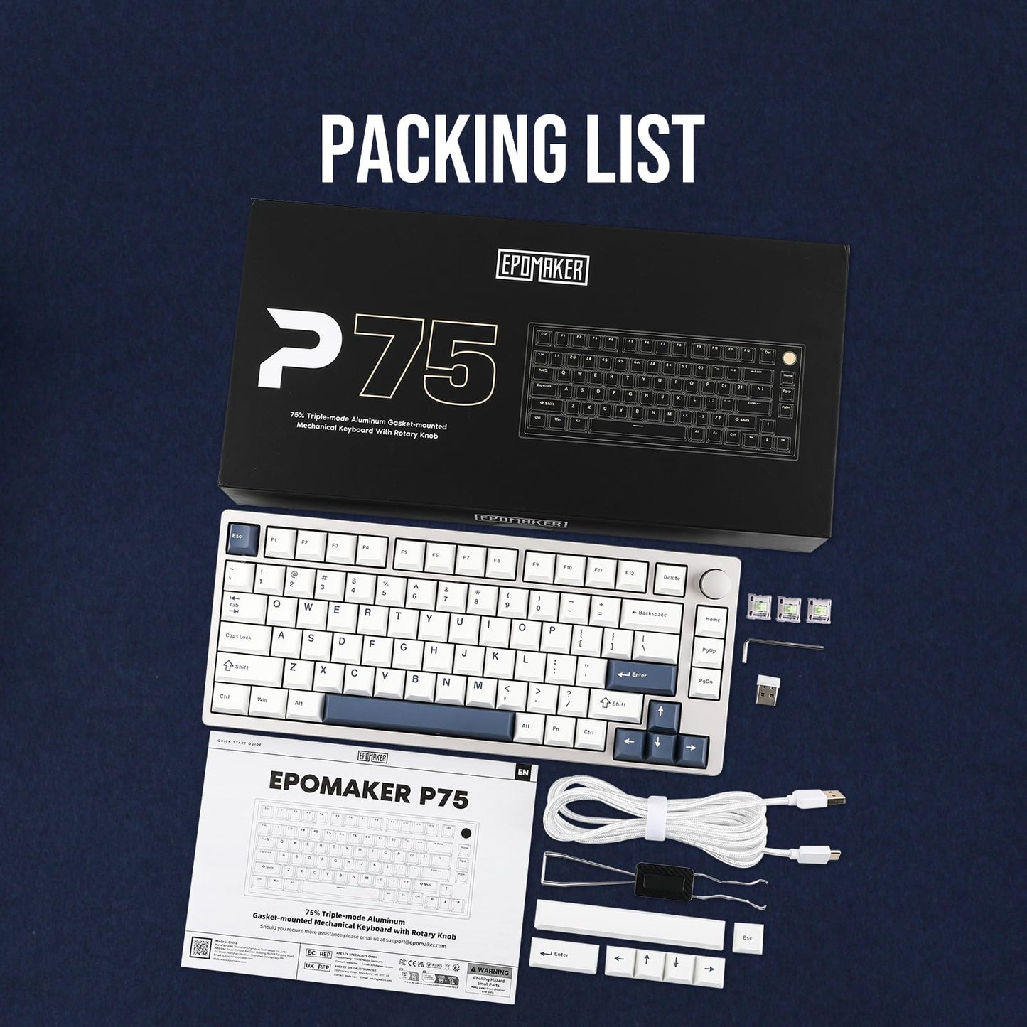 EPOMAKER P75 Wireless Aluminum Mechanical Keyboard