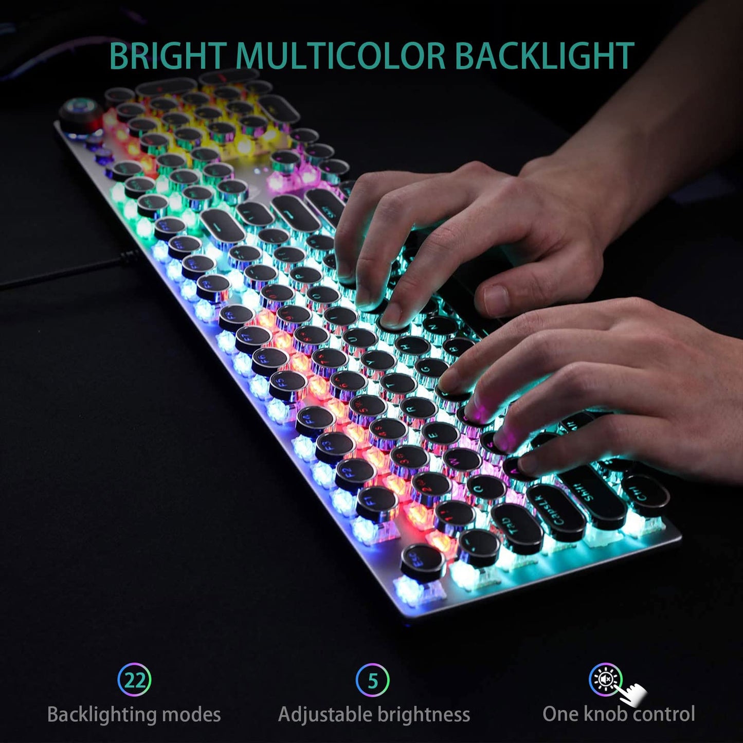 AULA F2088 Typewriter Style Mechanical Gaming Keyboard