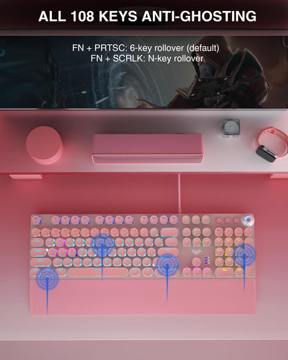 AULA F2088 Typewriter Style Mechanical Gaming Keyboard