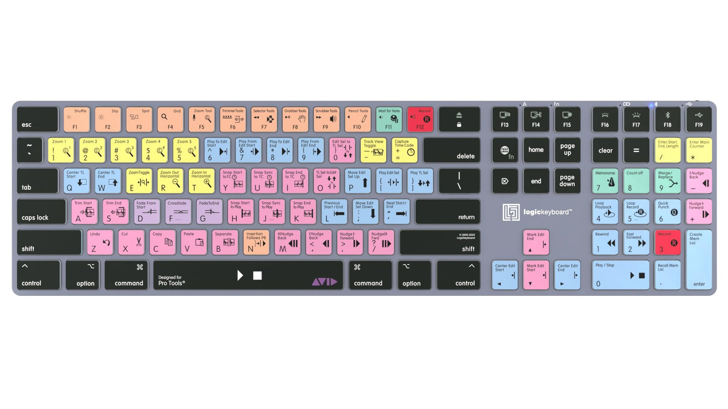 Logickeyboard 'Titan' Wireless Backlit For Video Editor