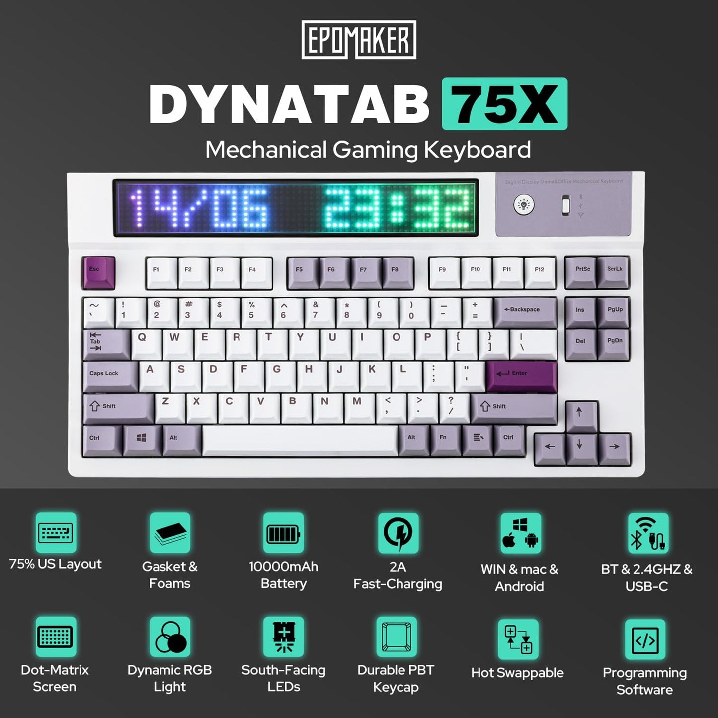 EPOMAKER DynaTab 75X Wireless Gaming Keyboard