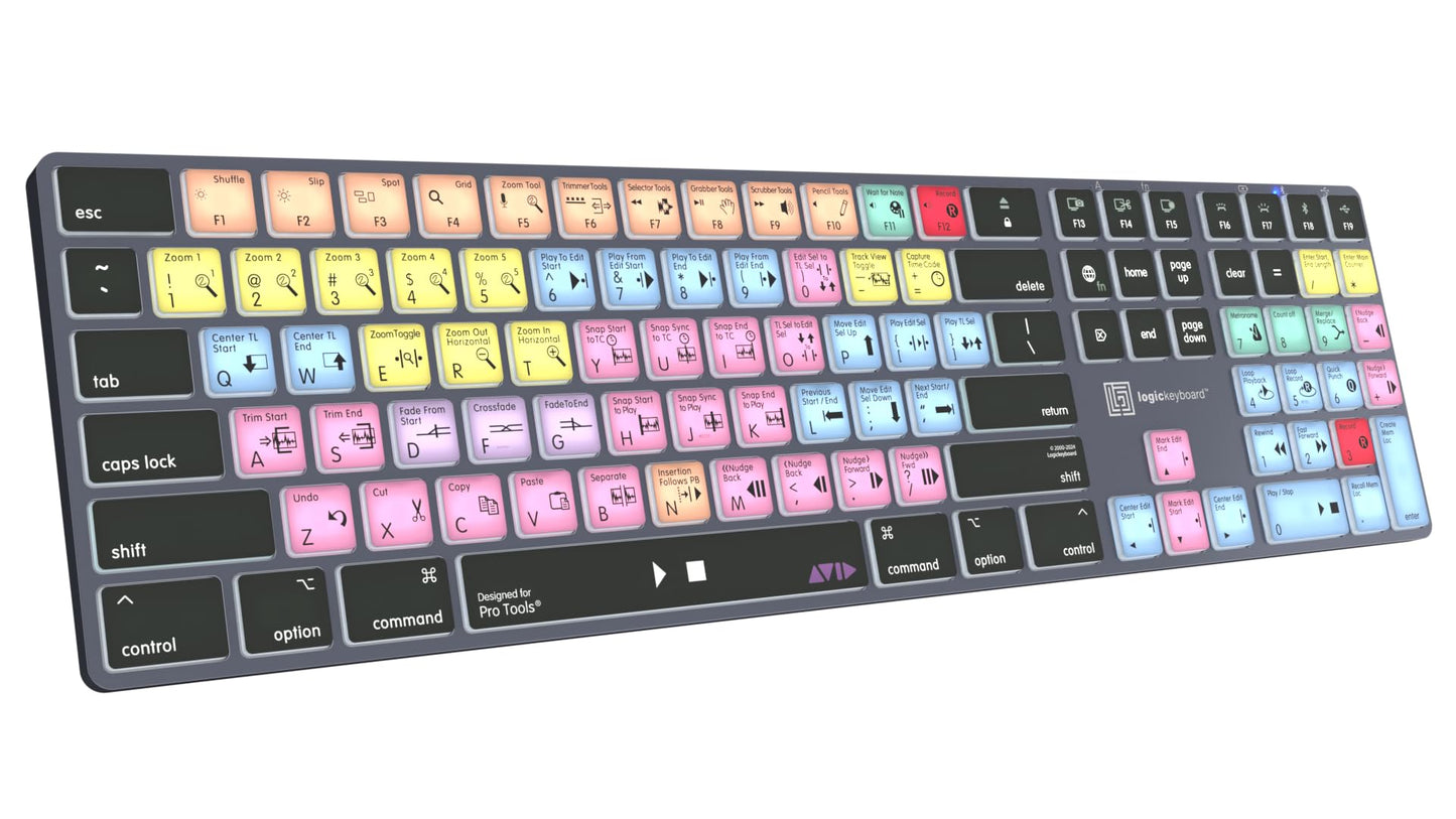 Logickeyboard 'Titan' Wireless Backlit For Video Editor