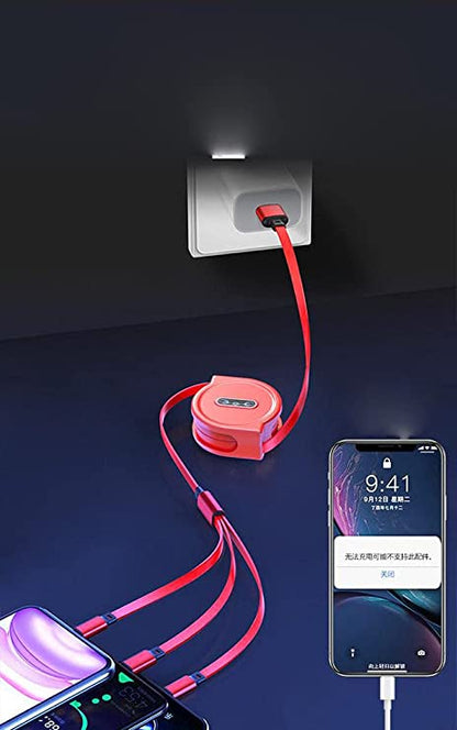 4Ft/1.2m 3-in-1 USB Charge Cord Compatible