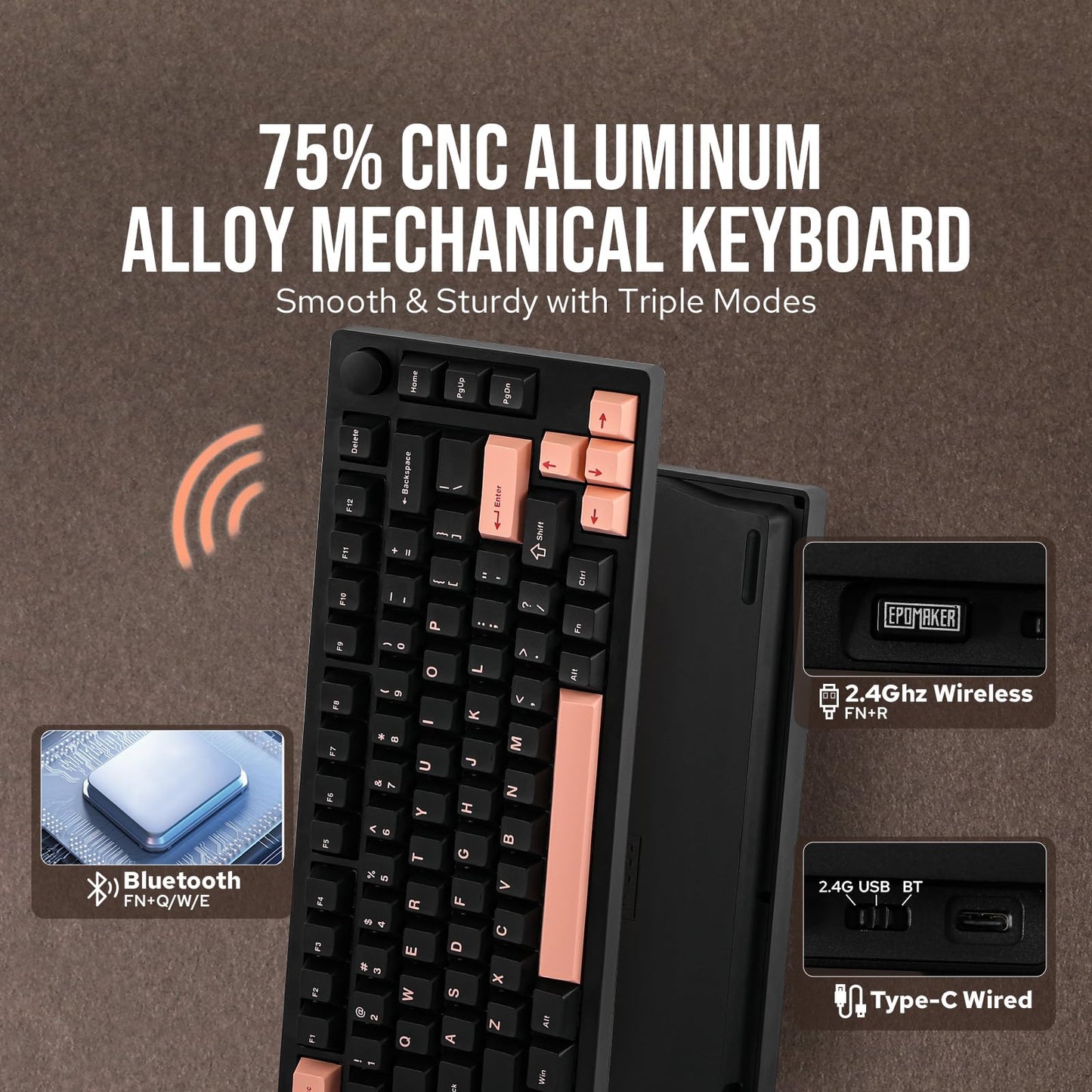 EPOMAKER P75 Wireless Aluminum Mechanical Keyboard