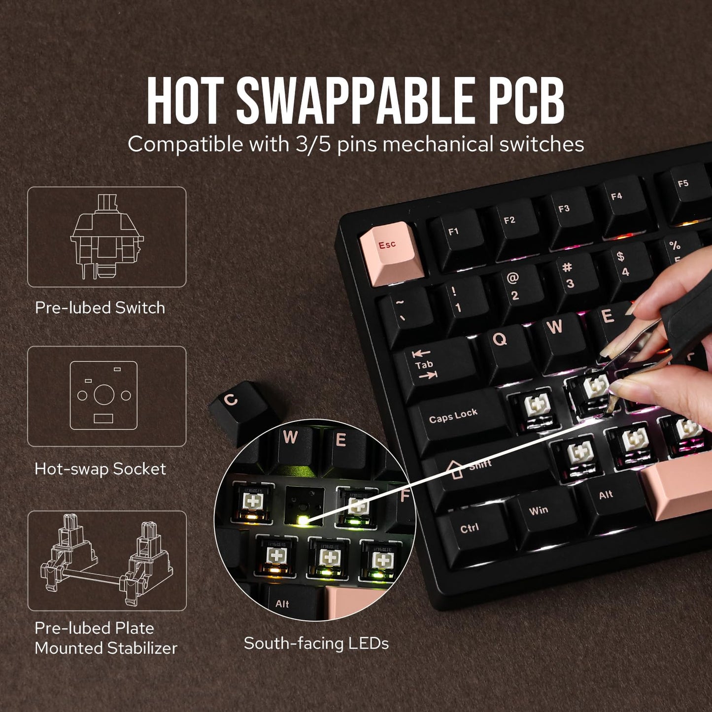 EPOMAKER P75 Wireless Aluminum Mechanical Keyboard