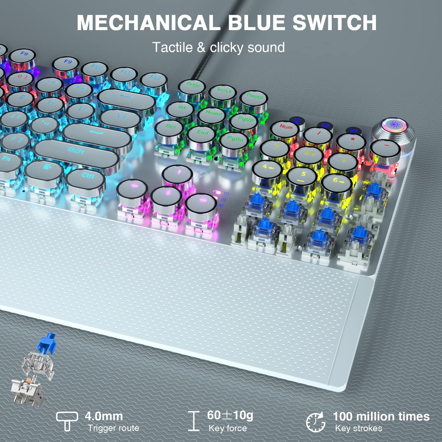 AULA F2088 Typewriter Style Mechanical Gaming Keyboard