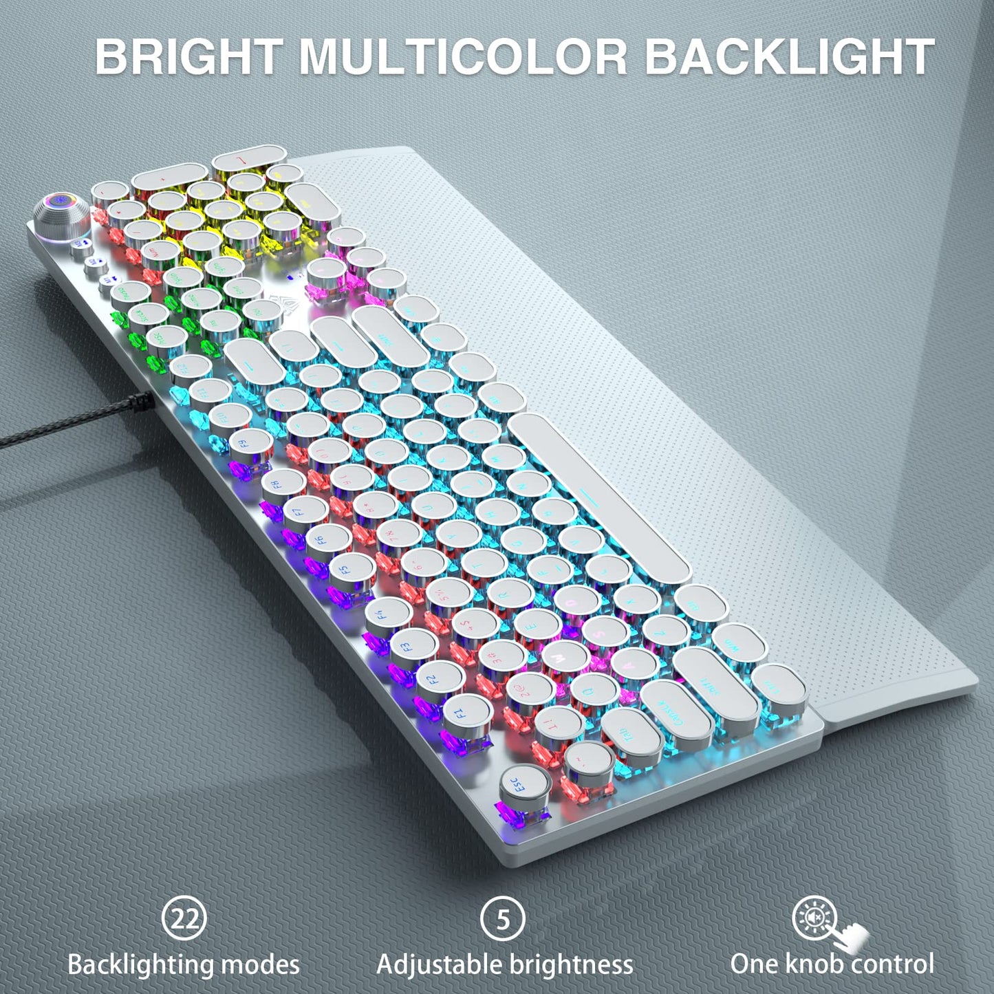 AULA F2088 Typewriter Style Mechanical Gaming Keyboard