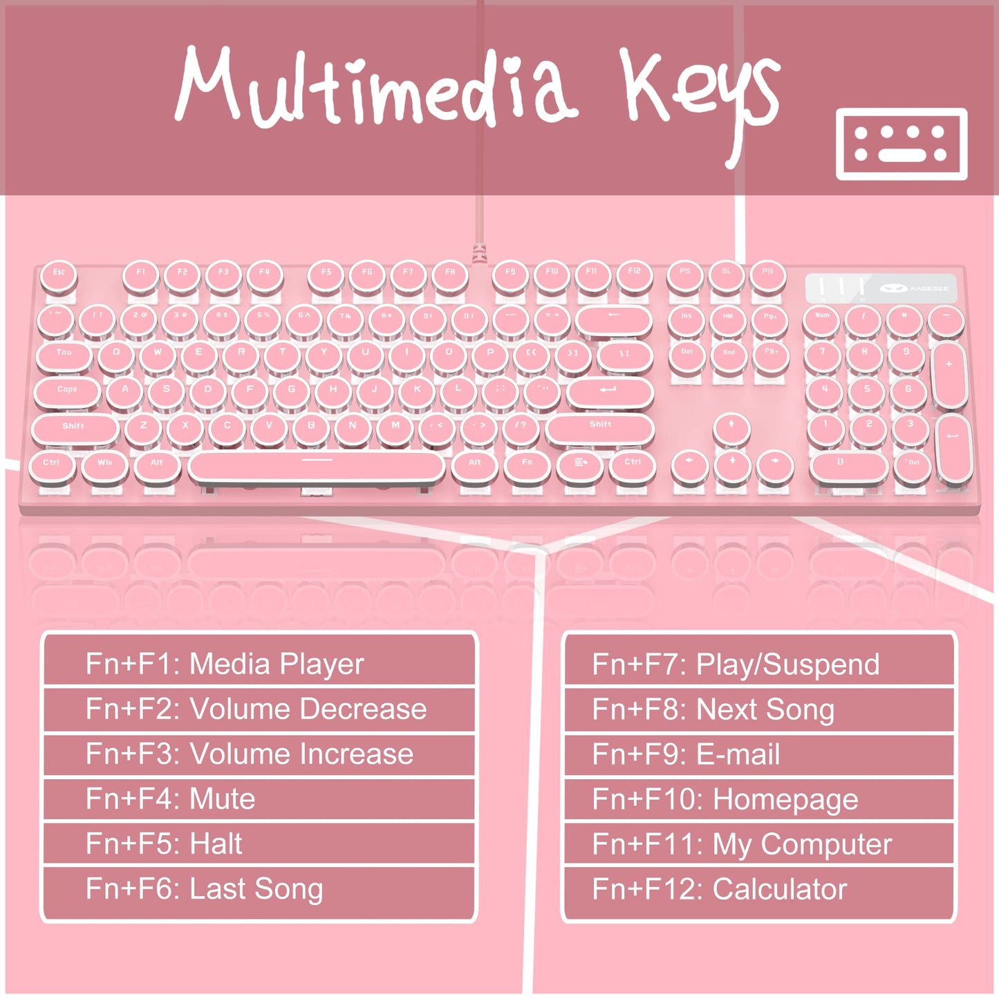 Camiysn Typewriter Style Mechanical Gaming Keyboard