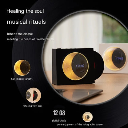 Moon clock starlight retro vinyl Bluetooth speaker